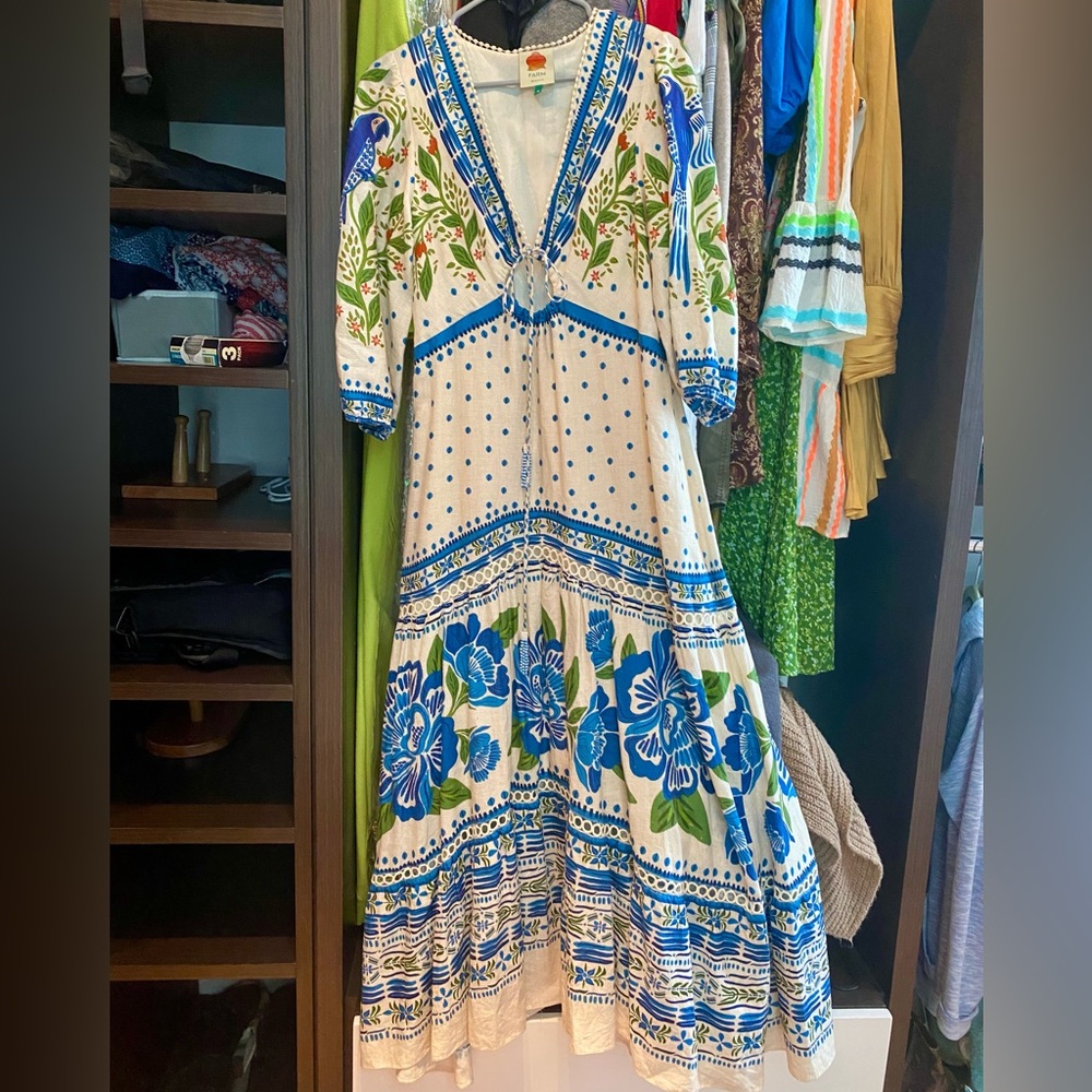 Farm Rio Blue Macaw Maxi Dress - Picture 6 of 6